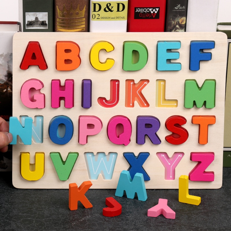 Kids Wooden 3D Alphabet Puzzle Board