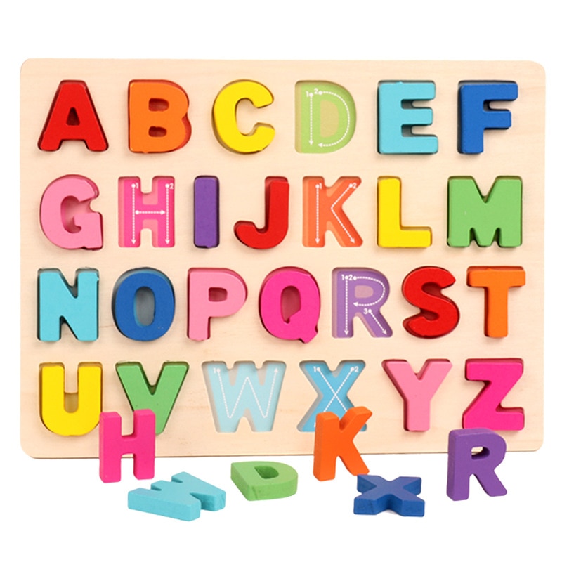 Kids Wooden 3D Alphabet Puzzle Board